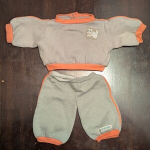 Cabbage Patch Kids Kitty Jogging Suit - Grey and Peach